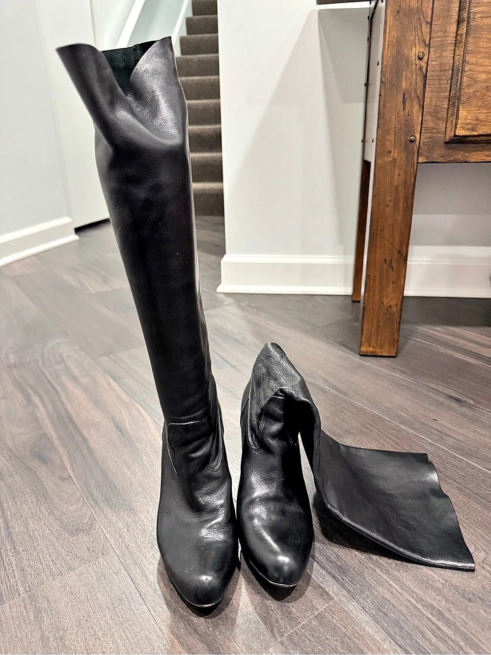 Roberto Del Carlo Black Over-the-Knee Heeled Boots EU 38